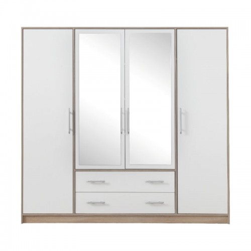 Skapis SMART SRK1 ar spoguli, ozols sonoma/balts